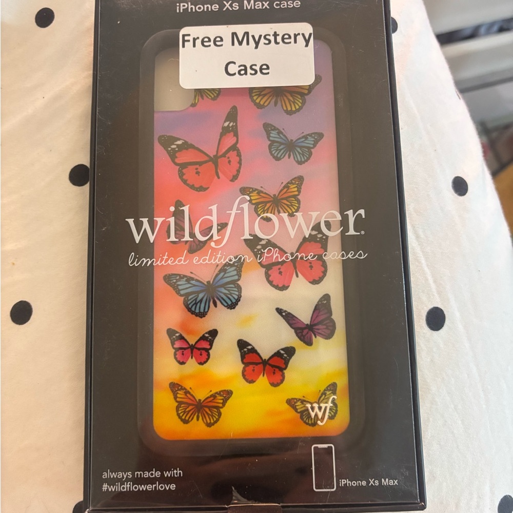 Wildflowers iPhone Xs Max Case with Colorful Butterflies